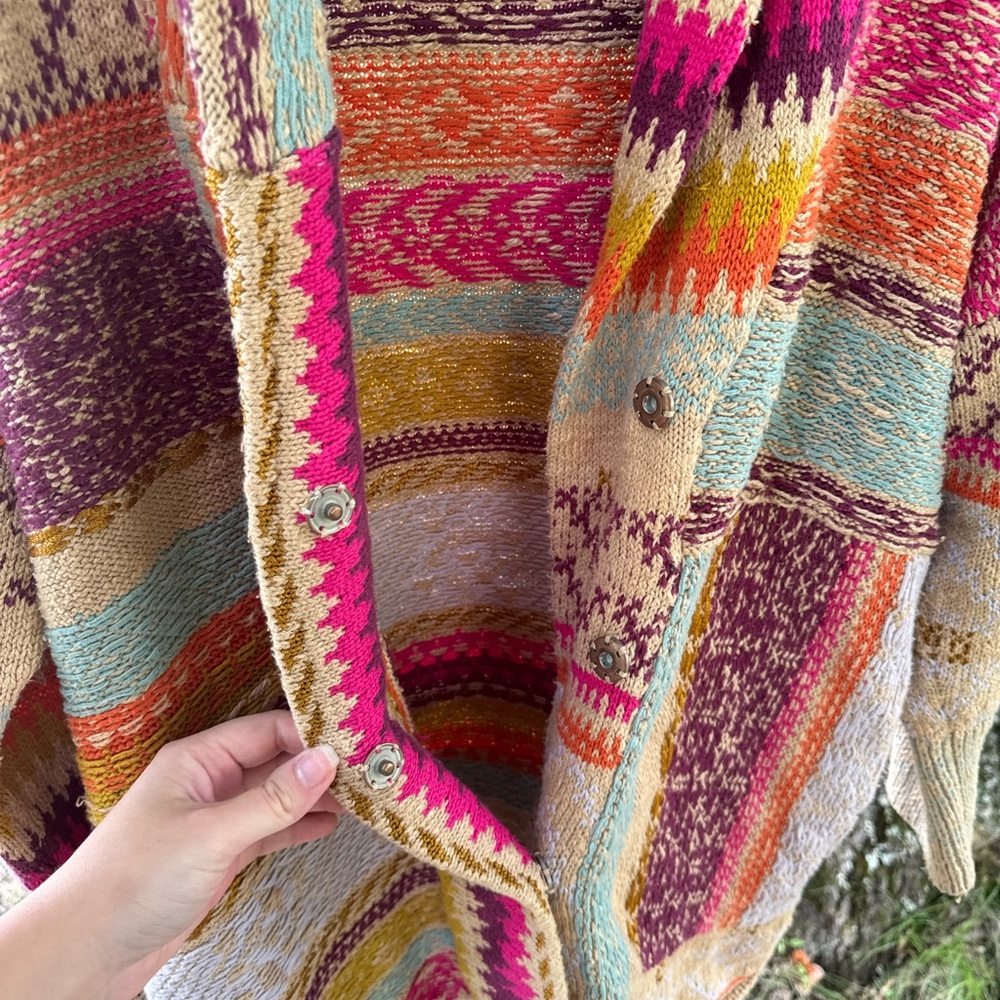 Anthropologie Pilcro Colorful Chunky Knit Cardigan Sweater - Picture 8 of 8